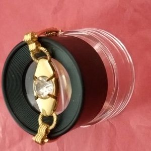 Crystal Link Bracelet Gold Tone